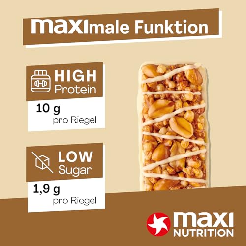 MaxiNutrition Salted Peanut Protein Riegel 12x46g - Riegel aus ganzen Nüssen mit 22% Eiweiß, Müsliriegel, vegetarisch, ohne Zuckerzusatz, ohne künstliche Aromen