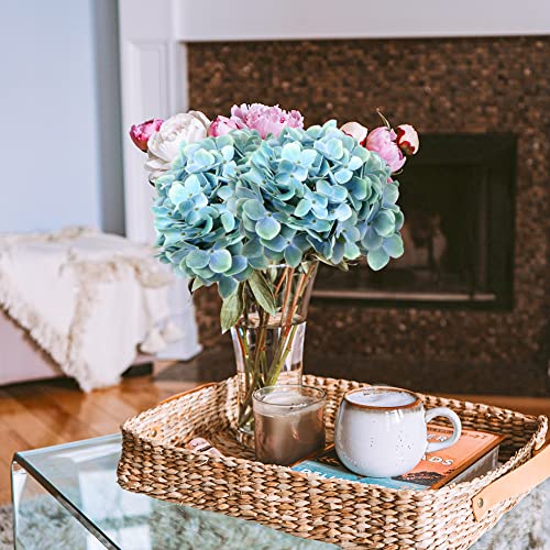 2Pcs Hortensia Kunstbloemen Decoratieve Blauwe Nep Bloemen Real-Touch Zijde Hortensia 63Cm Lange Stam Voor Thuis Hotel Kantoor Bruiloft Decoraties - Afbeelding 4