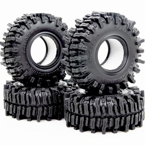 HOBBYSOUL 1.0 Crawler Tires 58mm Tall 1.0'' Mud Slingers Super Soft Sticky Tyre for RC 1/24 SCX24