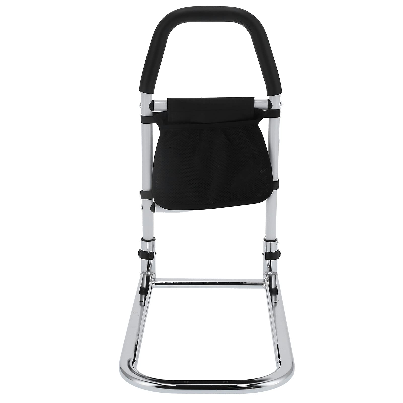 Naroote Barandilla de Cama para Personas Mayores con Protector de Mano y Bolsa de Almacenamiento Asistencia Segura para Subir y Bajar Fabricada de Acero Al Carbono 20.7x10.6x23.6in