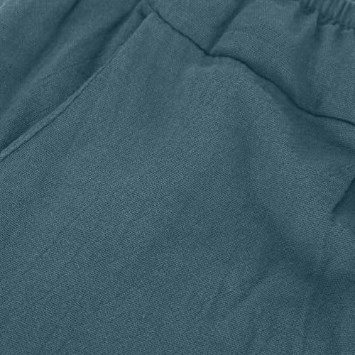 Linen Pants for Men Big and Tall Stretch Waist Drawstring Tapered Pant Baggy Casual Lightweight Yoga Pant with Pocket3