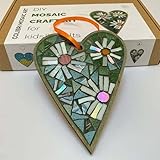 Rekeell DIY Mosaic Series Art Kit, Wooden Base with Colorful Tiles, Craft Project Set，4 Styles to Choose from (Heart-Shaped Style)