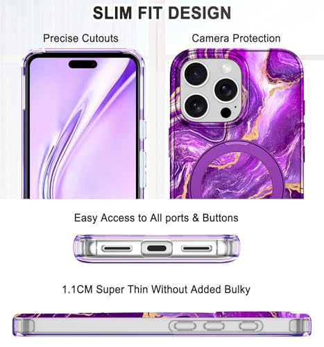 Casehas for iPhone 16 Pro Max Case 2024, [Magnetic Invisible Stand] [Compatible with MagSafe] [Military Grade Drop Protection] Slim Translucent Matte Back Shockproof Protective Cover, Deep Purple - image 4