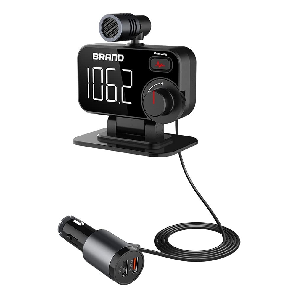 YONGYAO 12-24V Voiture Bluetooth Lecteur MP3 émetteur FM Chargeur de Voiture Mains Libres QC 3.0 avec Microphone HD LED Affichage