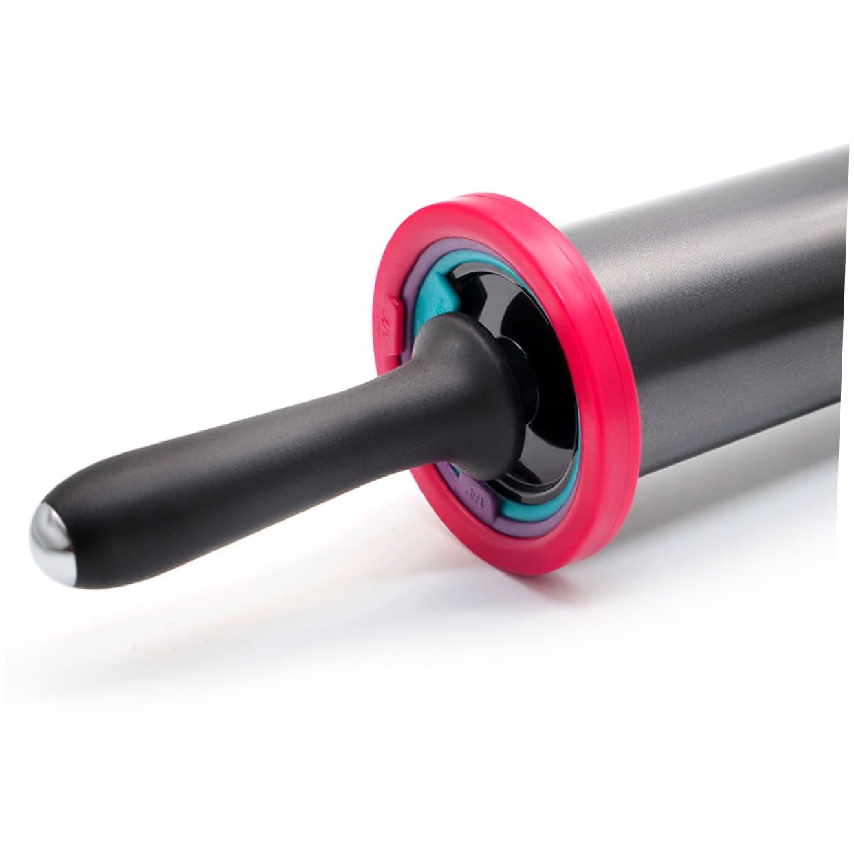 Verstellbarer Teigroller Edelstahl mit Abnehmbaren Ringen 48cm Backzubehör für Pizza Kuchen Gebäck Pasta Zufälliger Stil