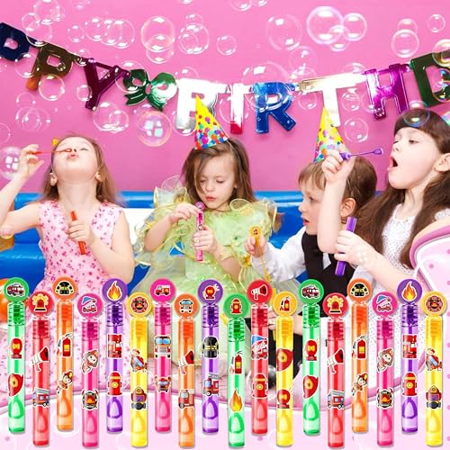 24PCS Fire Truck Mini Bubble Wands para Niños | Recuerdos de Fiesta, Suministros de Cumpleaños, Rellenos para Bolsas de Regalo, Recompensas de Aula miniatura 3