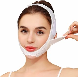 V Face Slimming Bandage, Double Chin Reducer, Face Slimming Belt, Double Chin Reducer, Elastic Face Shaping Slimming Bandage, V Face Shaping Belt, Breathable Adjustable Face Tightening Lifting Belt