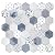 The Tiles Plaza Backsplash Tile for Kitchen Peel and Stick, Hexagon Stick on Tile, Cement Vintage self-Adhesive Wall Tile, Grey and Blue 10 Sheets
