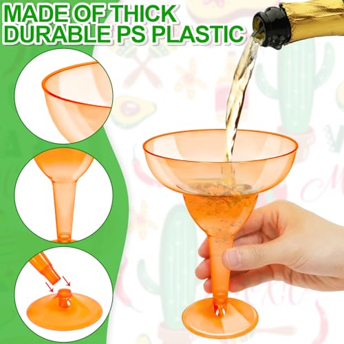 TURNMEON 30 Pack Plastic Margarita Glasses 12 oz Disposable Neon Cocktail Cups for Cinco de Mayo Decorations Mexican Fiesta Party Decorations Fun Taco Tuesday Mexican Theme Party Supplies by TURNMEON - Image 3