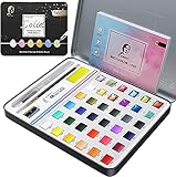 Regalo perfecto: juego de acuarelas no tóxico de alta calidad, adecuado para niños, principiantes, estudiantes, aficionados y profesionales. La elección perfecta para vacaciones / cumpleaños / Navidad entre niños y niñas, la mejor opción para promover una pasión por el arte y la artesanía para niños.