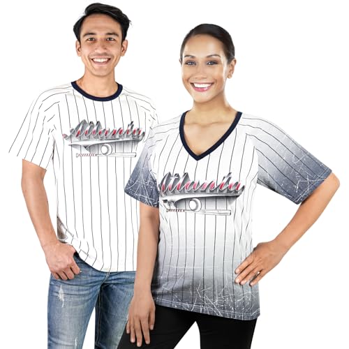 Simapak Mens Baseball Pinstripe Fans Athletic City Raglan T-Shirts - White & Navy (Size:3XL) — view 4
