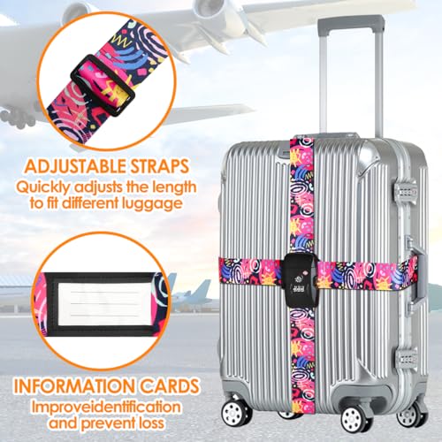 Image of TSA Adjustable Travel Luggage Strap Suitcase Belt Travel Bag Accessories 1.96 in W x 6.23 ft L