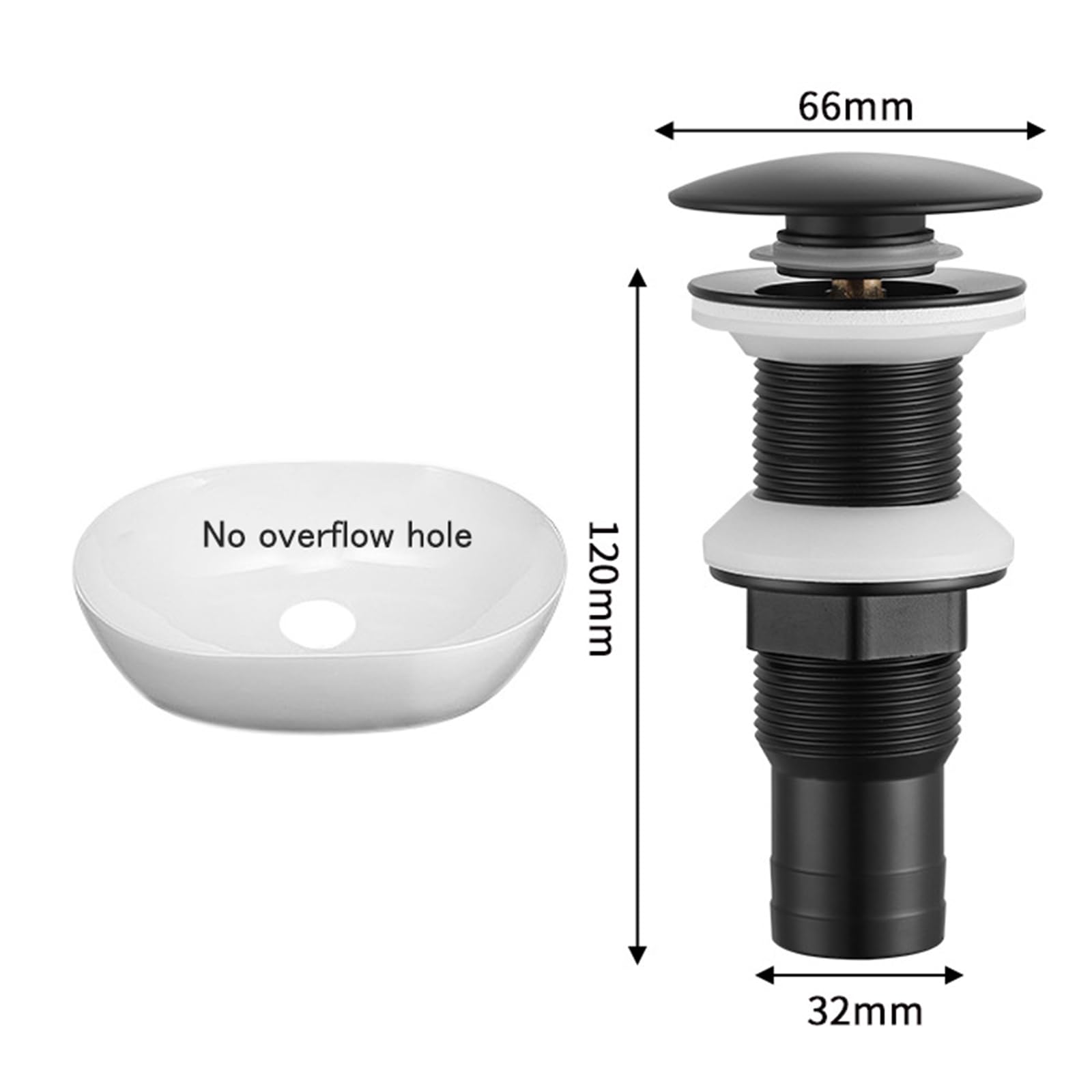 Piletta Lavabo Bagno Click Clack Piletta Click Clack Universale Scarico Lavabo Bagno Universale Piletta Di Scarico Lavandino Tutto In Rame,nero,Non Poroso