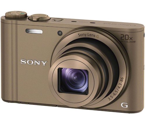 Image of Sony Cyber-Shot DSC-WX300 /TCE32 18.2MP Point-and-Shoot Digital Camera (Brown) with Camera Case