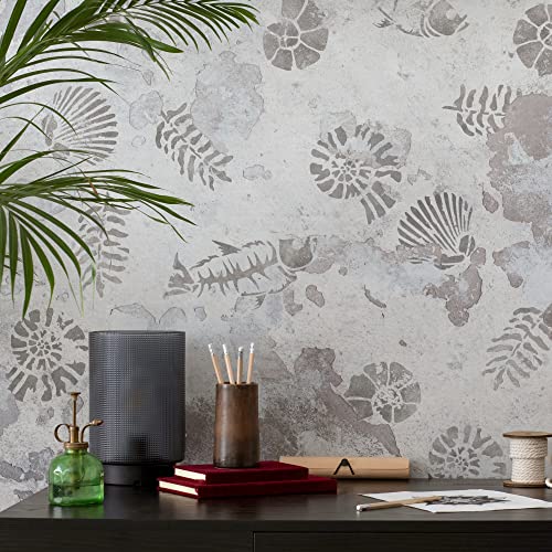 NAKLEO Painting Stencil for Crafts A5 15x21cm, Jurassic Ammonite Fossils Pattern - Image 2