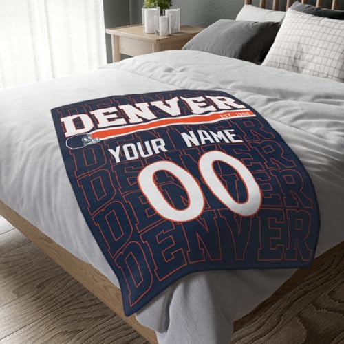 Image of ANTKING Denver Throw Blanket for Men Women Boy Custom Name and Number Gifts