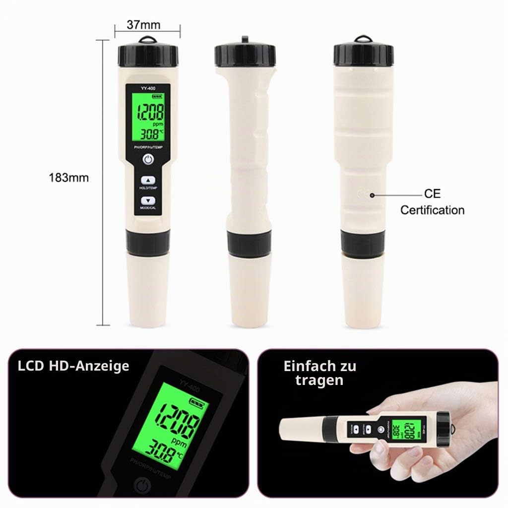 YY-400 4-in-1 PH/ORP/H2 & TEM Messgerät, digitaler Dydrogen-Ionenkonzentrationstest