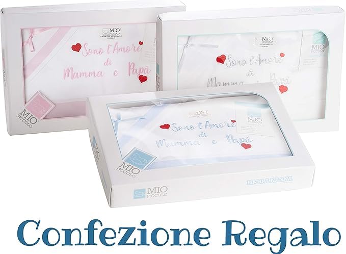 Compose' Mio Piccolo Culla/Carrozzina Neonato Ricamo Mamma E Papà Moda Egidio (ROSA)