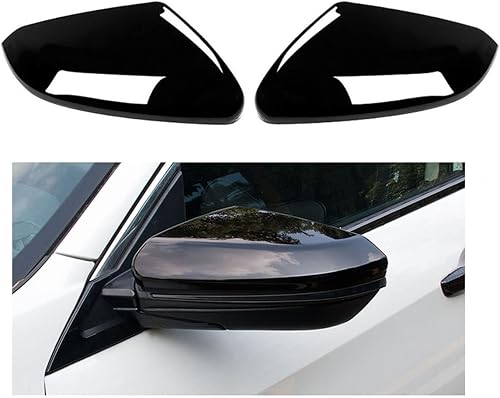 Cubierta de espejo retrovisor ABS brillante estilo negro para puerta, moldura lateral del automóvil, accesorios de decoración para el exterior del