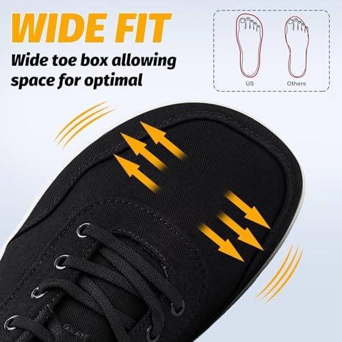 Miniatura 3 de Hobibear Zapatos Descalzos Unisex De Ancho, Sin Cordones, Fáciles De Poner, Para Mujer Y Hombre, Zapatos Minimalistas Para Exteriores, Trail Running, Caminata, Negro Blanco, 38 Eu Ancho