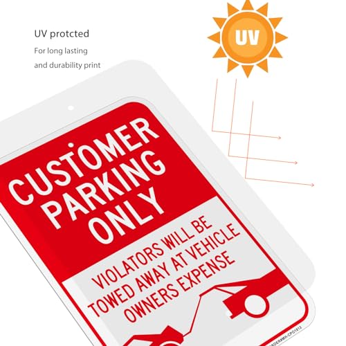 Panneau Customer Parking Only en lot de 2 pour stationnement - 6
