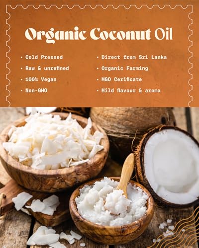 Image of NaturaleBio Organic Virgin Coconut Oil 32 fl oz Raw Cold Pressed for Skin, Hair, Moisturizer, Massage, Body, Hand, Cream, Vegan Butter Alternative, Ideal Lotion, Perfect Care