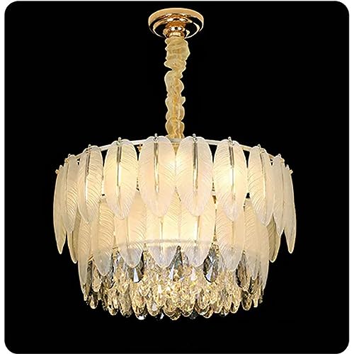 Lustre en cristal de luxe léger style crème française pour salon élégant