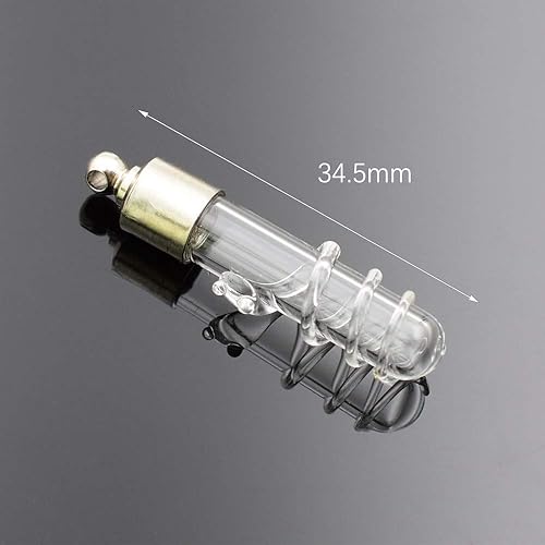 Miniatura 4 de 10 piezas 1.319x0.276 in 3D serpiente vidrio frasco colgante collar colgante botella deseos encanto cristal medallón