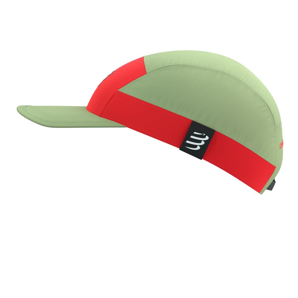 COMPRESSPORT Gorra de luz de 5 paneles - SS25, Nilo/Rojo Fluo, Taille unique