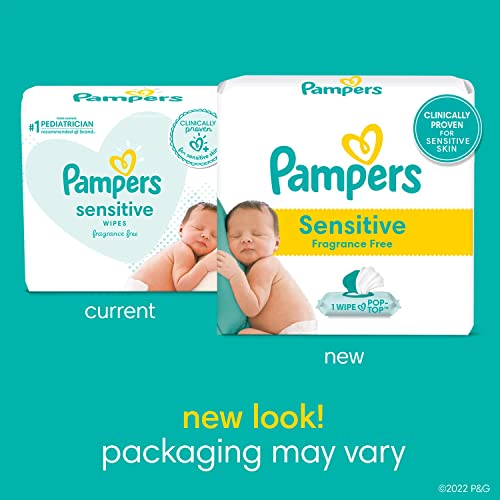 Image of Pampers Baby Wipes Sensitive 18 count Pop-Top Packs, 1008 Wipes Total