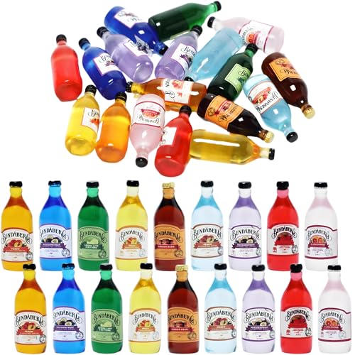 Bouteilles de boisson miniatures x18 pour mini bar et décoration de table 1:12