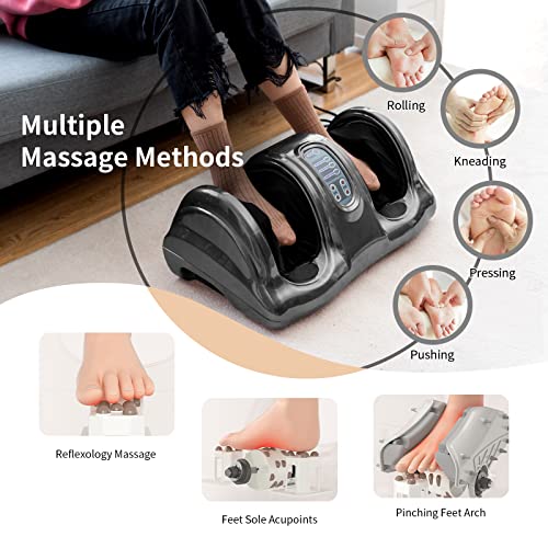 Image of Giantex Shiatsu Foot Massager Machine for Feet, Nerve Pain Therapy Spa Gift Deep Kneading Rolling Massage for Leg Calf Ankle, Electric Shiatsu Foot Massager w /Remote, 4 Modes, Gray