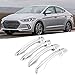 Qiilu Car Exterior Door Handle Cover Trim for Hyundai Elantra 2018-2019 8pcs Car Door Handle Grip Covers Exterior ABS Silver for Left-Hand Driving