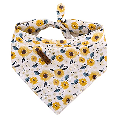 Elegant-little-tail-Dog-Bandanas-1Pack-Sunflower-Print-Washable-Dog-Scarf-Female-Square-Dog-Bib-Kerchief-Scarf-Adjustable-Pet-Bandana-for-Medium-Large-Dogs - Cucciolini Doodles   Elegant-little-tail-Dog-Bandanas-1Pack-Sunflower-Print-Washable-Dog-Scarf-Female-Square-Dog-Bib-Kerchief-Scarf-Adjustable-Pet-Bandana-for-Medium-Large-Dogs