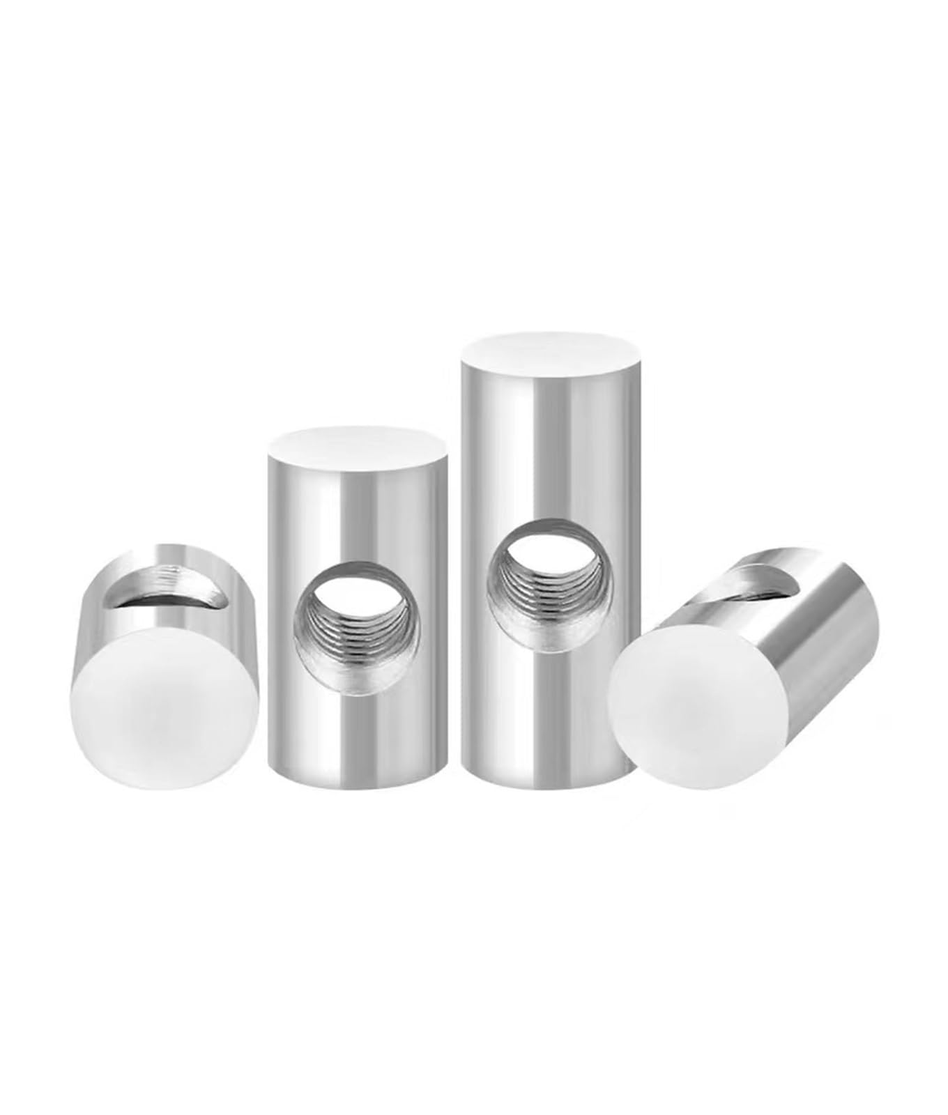 PULaif Furniture Barrel Nuts, Thumb Screws Barrel Bolts Cross Dowel Silver Stainless Steel Pack Of 10 Multiple Sizes(M4x30 OD6)