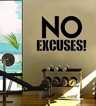 LYOMAN No Excuses! Gym Wall Motivational Sticker For Gym Wall