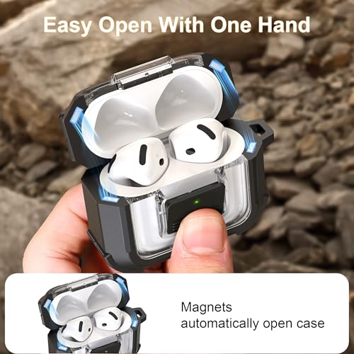 Image of RFUNGUANGO for AirPods 5 /4 Case (2026 /2024) with Lock, Black