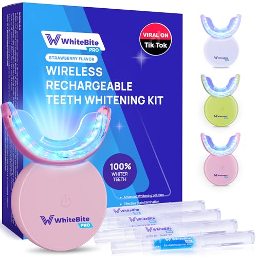 Whitebite Pro Teeth Whitening Kit for Sensitive Teeth – 32X LED Light + 35% Carbamide Peroxide Gel...