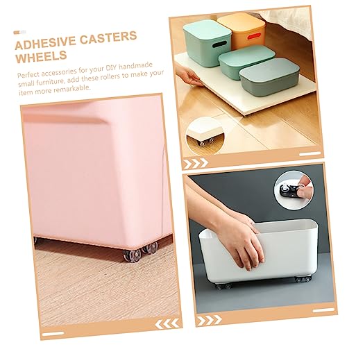 CIYODO 8 Pçs Acessórios De Polia De Carrinho Rodas De Rodízio Lixeira Rodas De Rodízios Autoadesivas