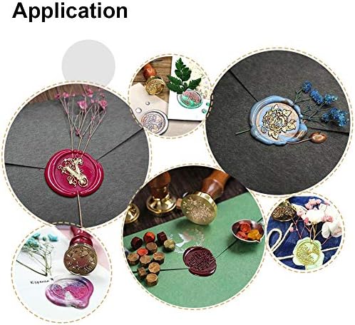 CRASPIRE Thistle Grass Wax Seal Stamp, Plant Sealing Wax Stamp Retro Wood Stamp Wax Seal 25mm Removable Brass Seal Wood Handle for Envelope Invitation Wedding Embellishment Bottle Decoration Gift Card