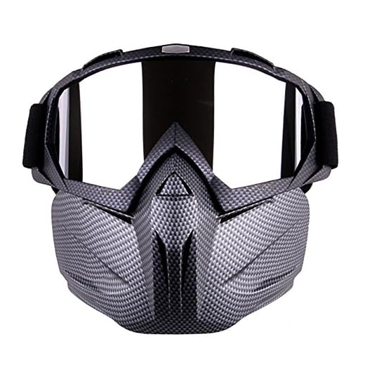 Motorcycle Goggles Mask for Airsoft/CS/Paintball/Skiing/Riding/Cycling/Halloween/Costume Ball-UV Proof Windproof Anti-fog Protective Detachable Adjustable Tactical Glasses (Snakeskin Pattern)