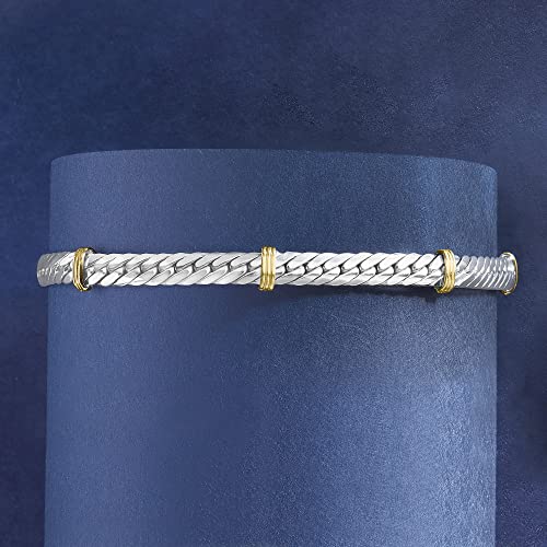 Ross-Simons Sterling Silver and 14kt Yellow Gold Cuban-Link Bracelet3