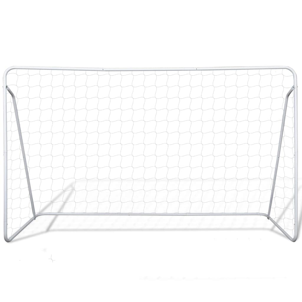 Fußballtornetze 2 Stück 240 x 90 x 150 cm Stahlrahmen mit wetterfestem 100% Polyester Netz, inklusive 16 Stahlhaken, faltbar und tragbar für Training, Freizeit, Garten