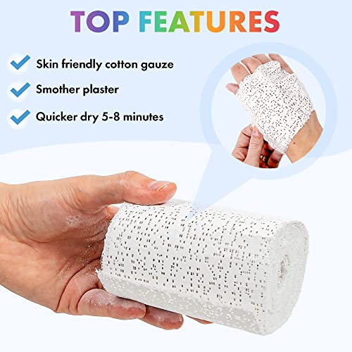 image for Noe & Malu 12pc Plaster of Paris Rolls - Fast Setting Gauze for Mache,