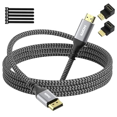 4K DisplayPort to HDMI Cable - 4FT, High Speed Active, Supports 4K@60Hz, 2K@120Hz, 1080P for HDTV, Monitor, Projector