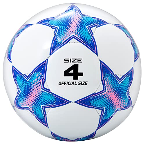 Runleaps Soccer Ball Size 4 for Kids Ball Toys with Star Pattern Official Size Soccer Balls for Training Playing Boys Girls