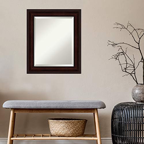 Image of Framed Vanity Mirror | Bathroom Mirrors for Wall | Coffee Bean Brown Mirror | Wall Mounted Mirror | Small Mirror | 25.25 x 21.25 in.