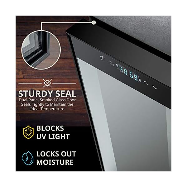 Ivation 33 Bottle Dual Zone Wine Cooler Refrigerator w/Lock Large