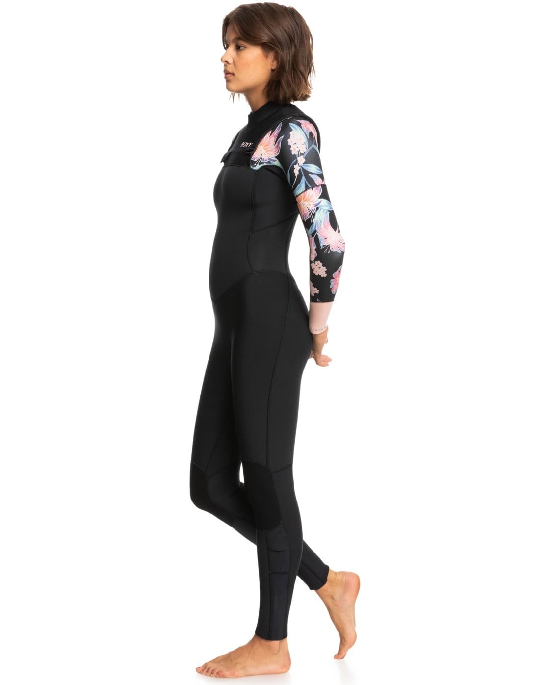 2022 Roxy Womens Swell Series 5/4/3mm Chest Zip GBS Wetsuit ERJW103128 - Anthracite Paradise Roxy Womens Size - US 4