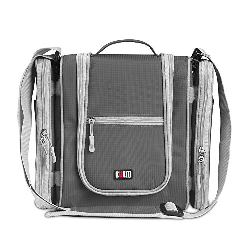 Premium Hanging Toiletry Bag Travel Toiletries Organizer Bag - Travel Makeup Cosmetic Organizer Bag Toiletry Kit for Men Women - Grey